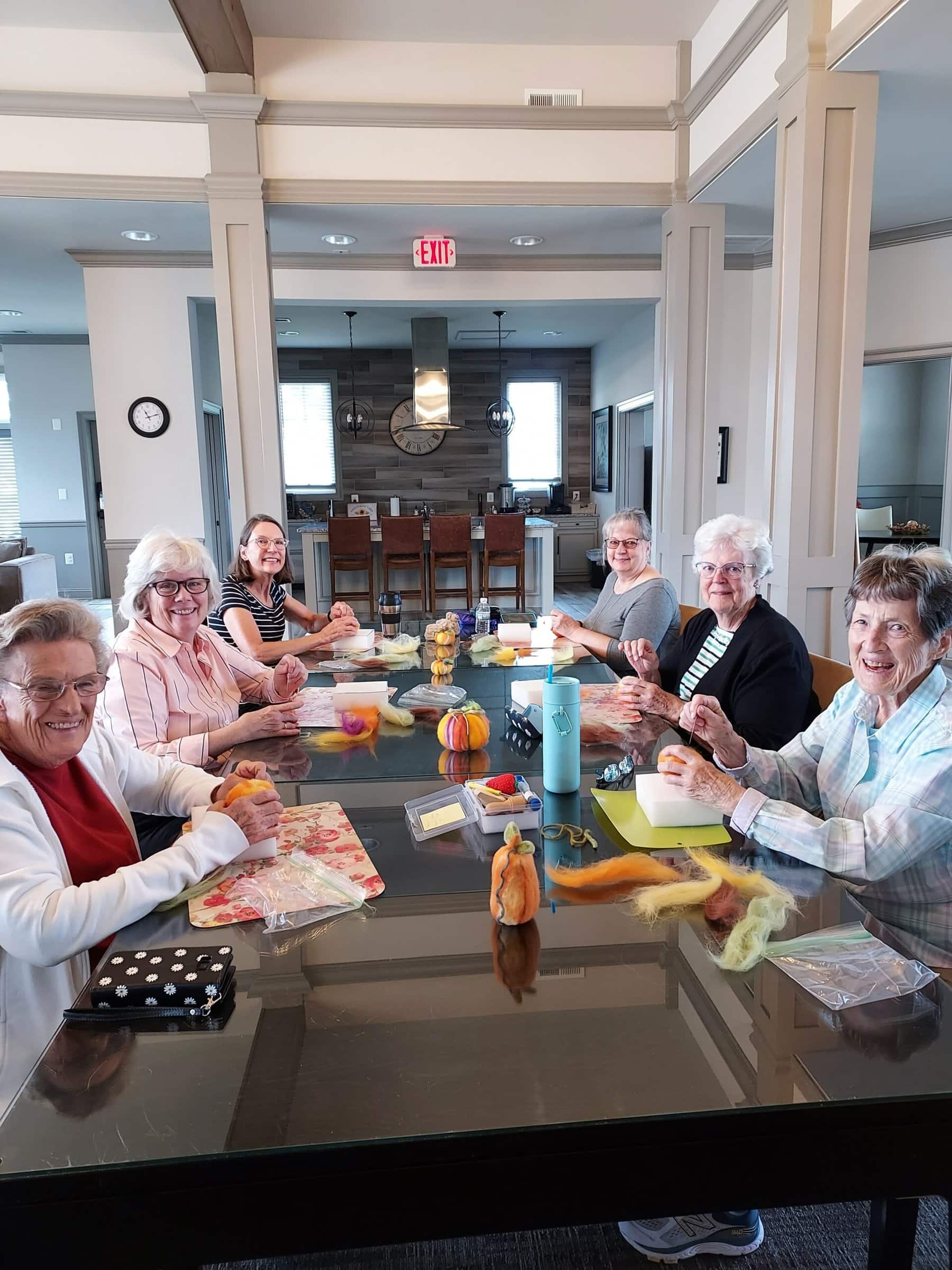 Chapter BZ, Virginia, making felt pumpkins