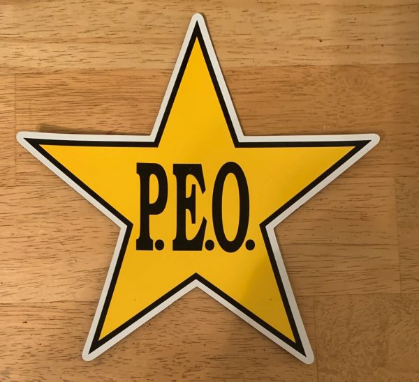 P.E.O. car magnet