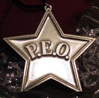 Pewter or black satin star ornament