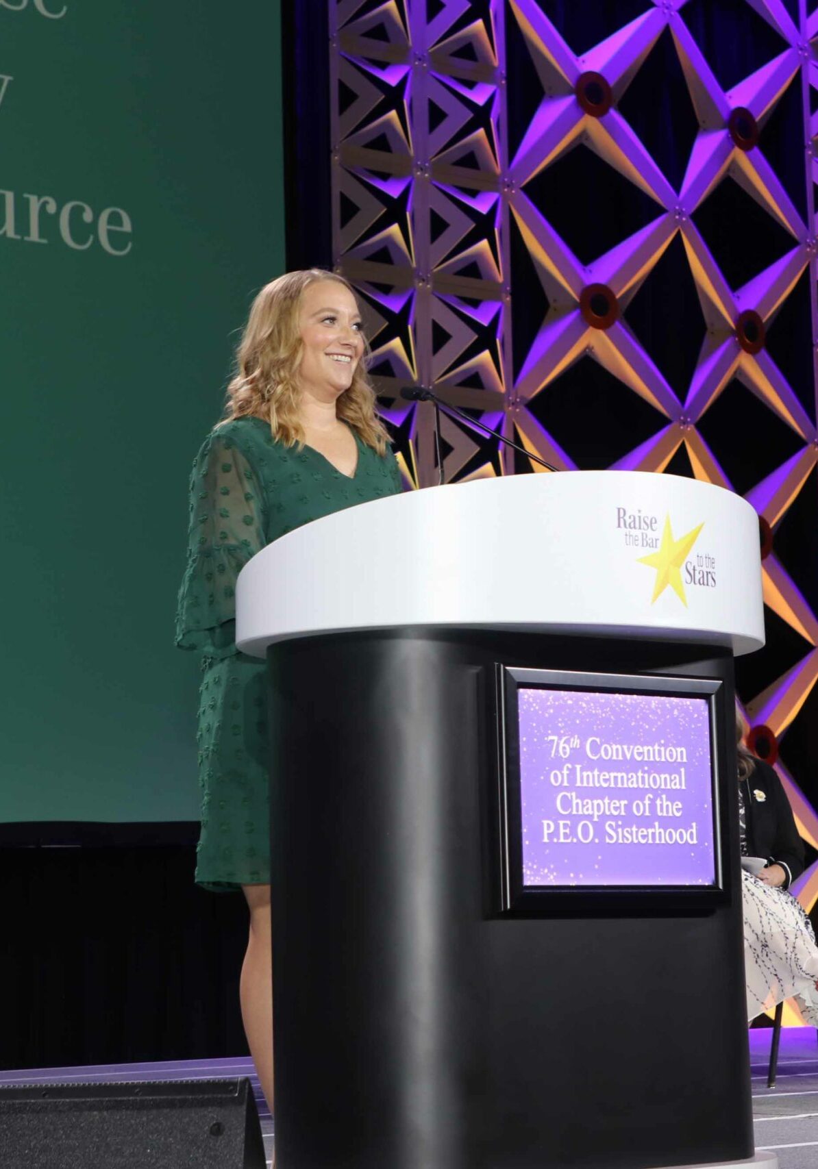 ELF recipient Keanna Gross-speaking at the 2023 convention-