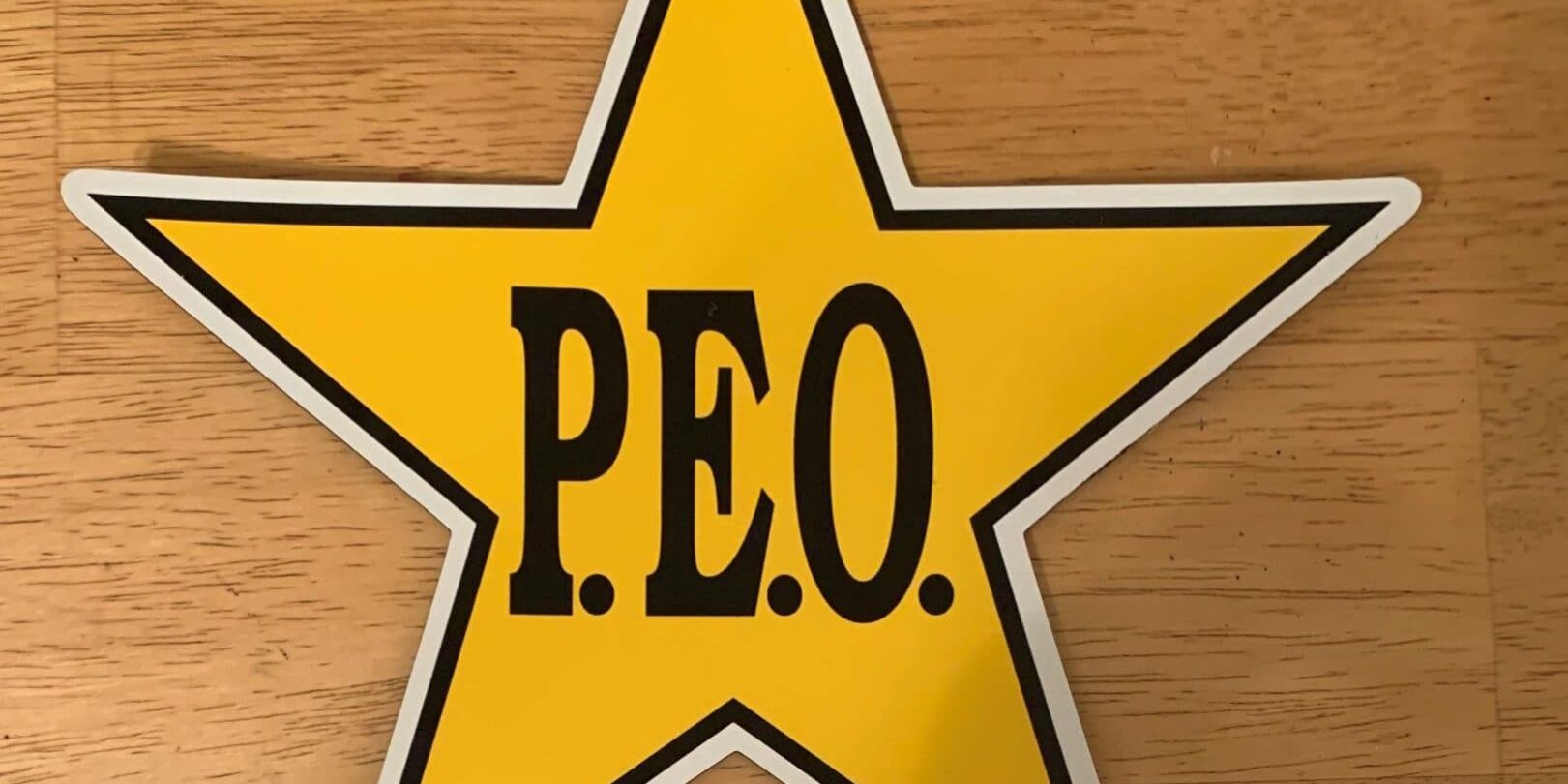 P.E.O. car magnet