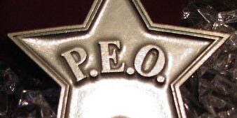 Pewter or black satin star ornament